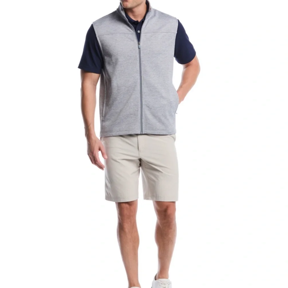 NWT Men's Gray Grand Slam Mini Argyle Quilted Golf Vest Size Small